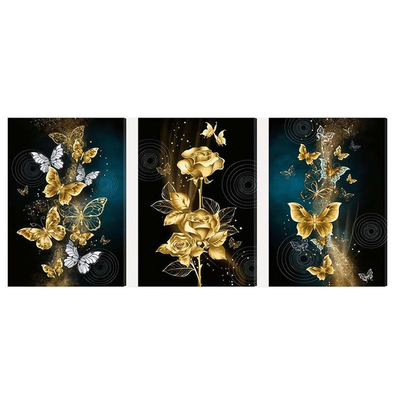 3 Piece Wrapped Canvas Print, 60 cm H x 40 cm W