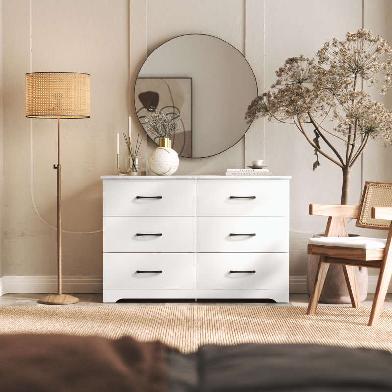 Arkia 47" W 6-Drawer Dresser, White