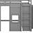Jasibe Wood Twin Size Loft Bed with Built-in Storage Wardrobe and 2 Windows-1873168347