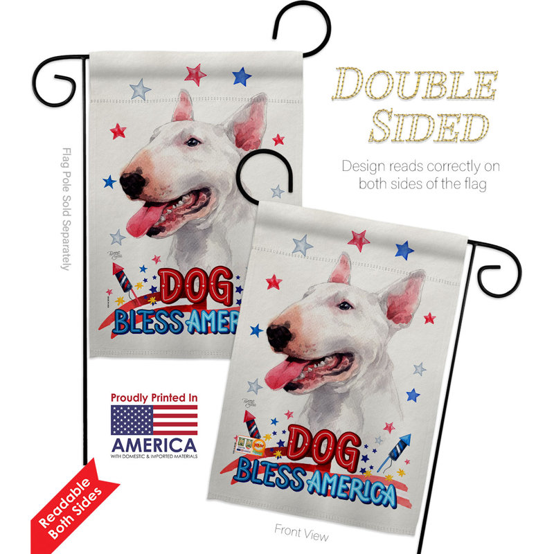 Drapeau de jardin Patriotic Bull Terrier, H 18,5 po x l 13 po