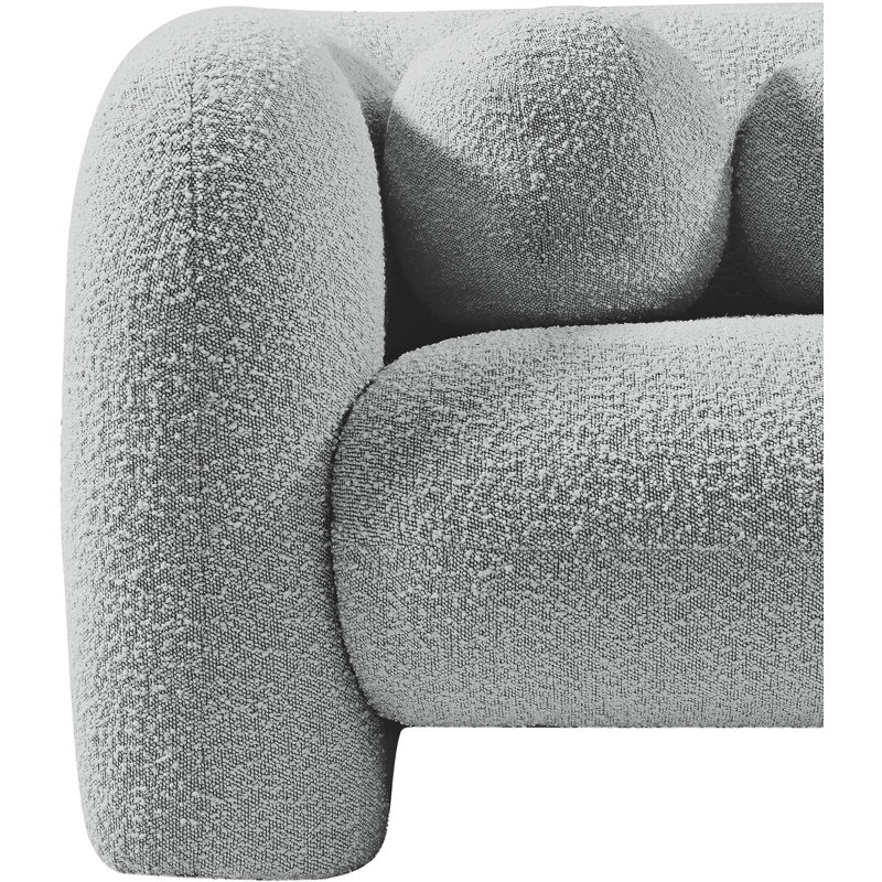 Chaise Boucle en tissu Emory, Tissu gris bouclé