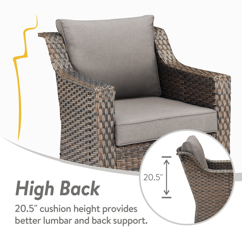 Fauteuil oscillant d'extérieur Tya, Gris