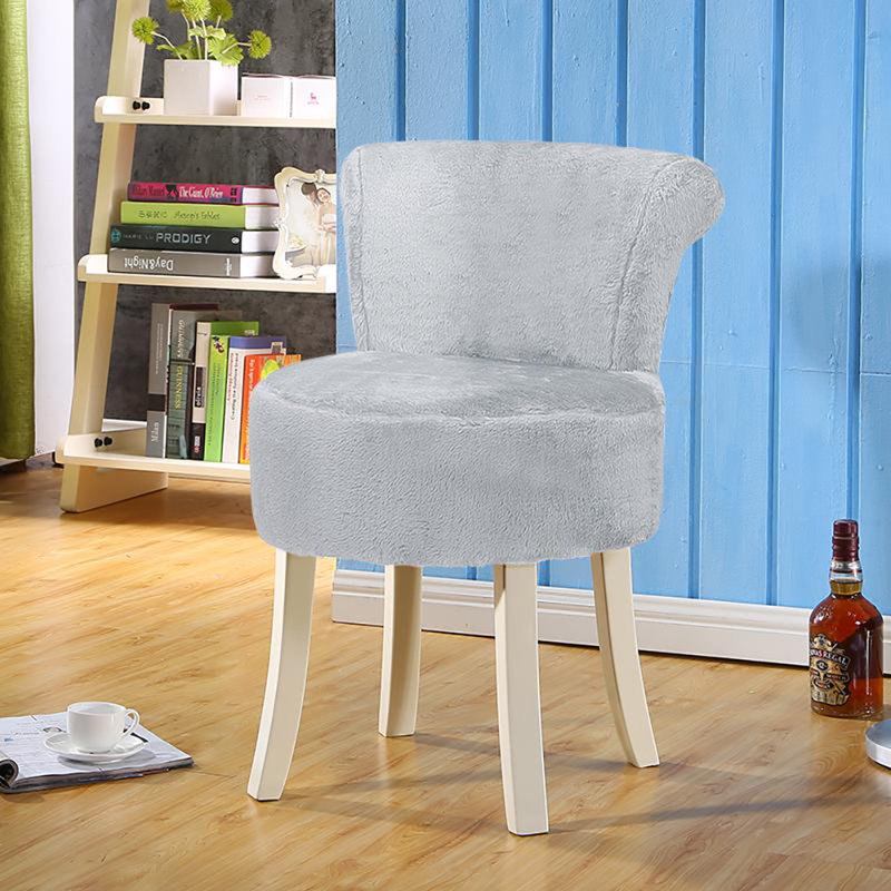 Weathers Solid Wood Accent Stool, Grey