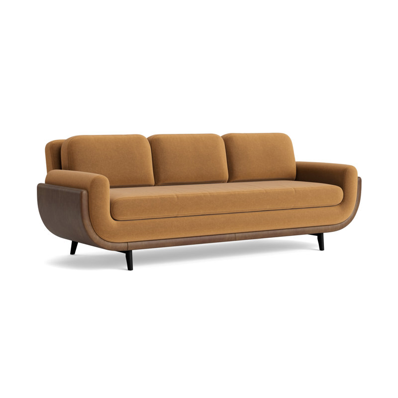 Regatta 100 Sofa, Performance Velvet - Hazelnut/Bedford - Tobacco, Black