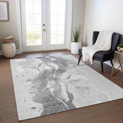 Tapis d'intérieur / extérieur gris Serenza