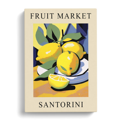 XMKTMKT-390 Lemon Santorini Fruit Market - Wrapped Canvas Print
