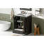 Ensemble de meuble-lavabo 24 po avec lavabo en céramique, armoire de rangement autoportante moderne avec poignées argentées, portes à fermeture douce-449829344