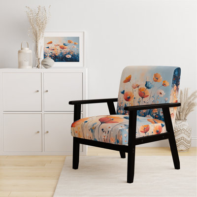 Chaise d'appoint Poppies - Chaise avec accoudoirs Field of Poppy Meadows