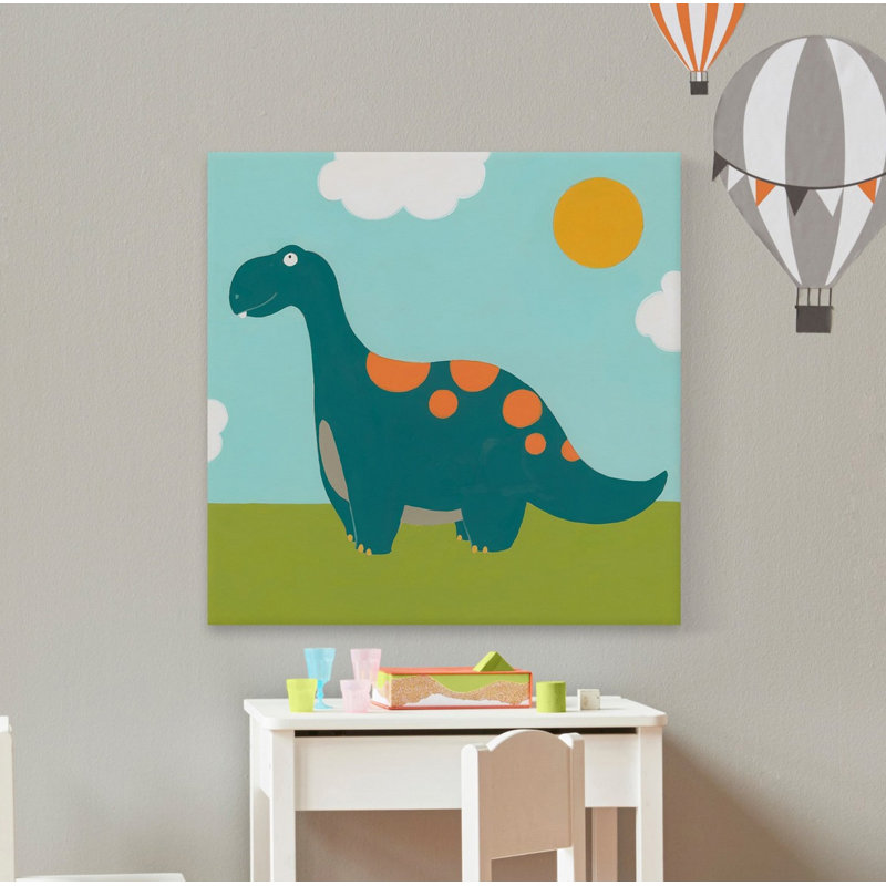 Reproduction sur toile tendue Pecoraro Playtime Dino III, H 12 po x l 12 po x P 1,5 po
