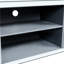 Meuble télé en miroir pour téléviseur de 65 pouces et plus, console à 2 armoires argentées, support d'accessoires de salon moderne, avec rangement ouvert et 2 armoires, décoration
