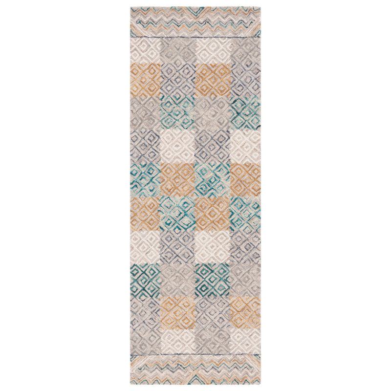 Deyoung Hand Tufted Wool Geometric Rug, Runner 2'3" x 7'