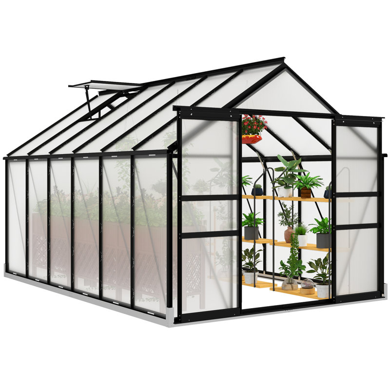 Balconera Polycarbonate Greenhouse, 145", Satin Black