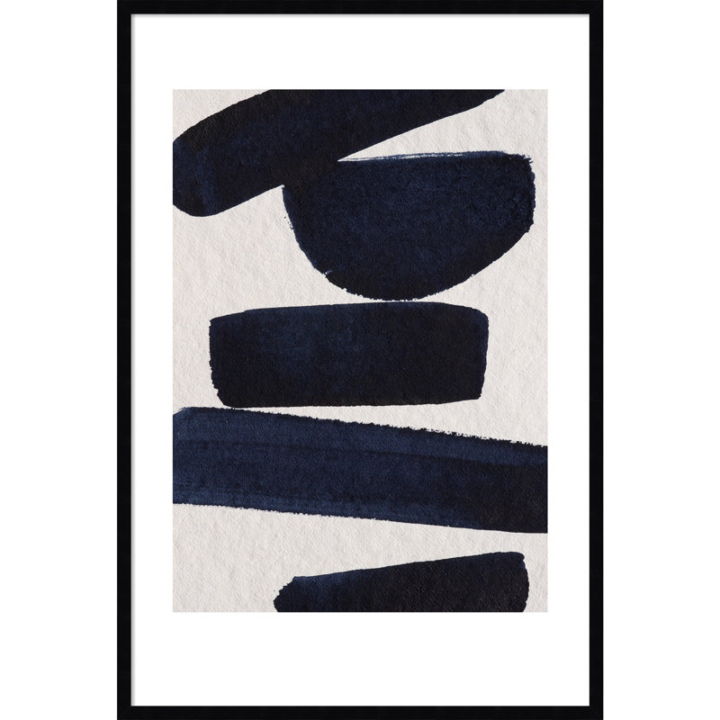 «Japonaise 5» par Simon West - Reproduction d'art graphique sur papier encadré, H 41 po x l 28 po, Noir