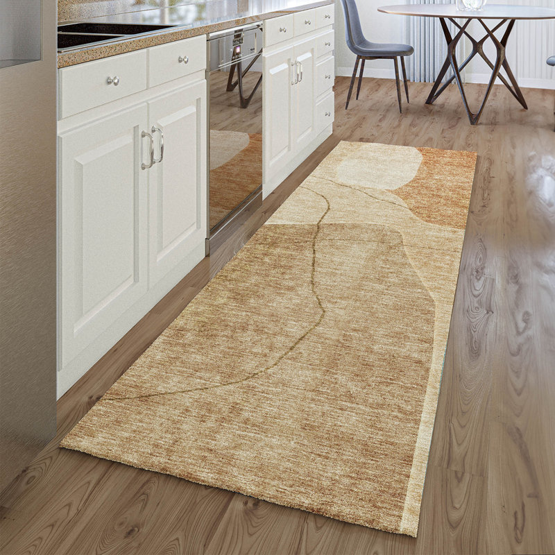 Tapis paprika de qualité supérieure lavable à la machine Prisco, Tapis de couloir 2 pi 3 po x 7 pi 6 po