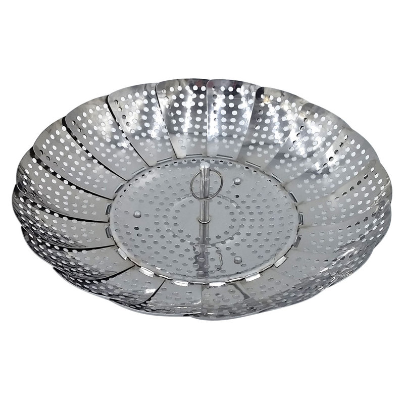 Cuiseur à vapeur pliable en acier inoxydable pour cuisine, 10.5"