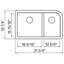 Évier de cuisine encastré à double face en granite L 31 po x l 18,5 po Radius-16187771