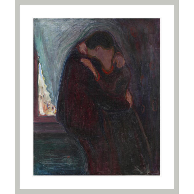 «The Kiss» par Edvard Munch - impression giclée sur cadre, H 39,72 po x l 33,5 po