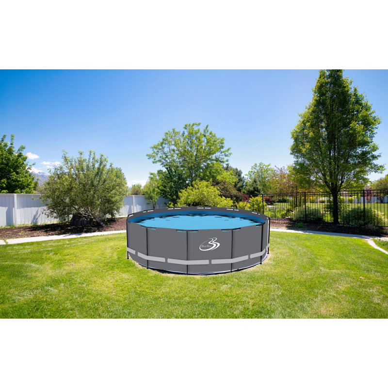Bluebay 4 ft x 15 ft Frame Set Pool, Gray