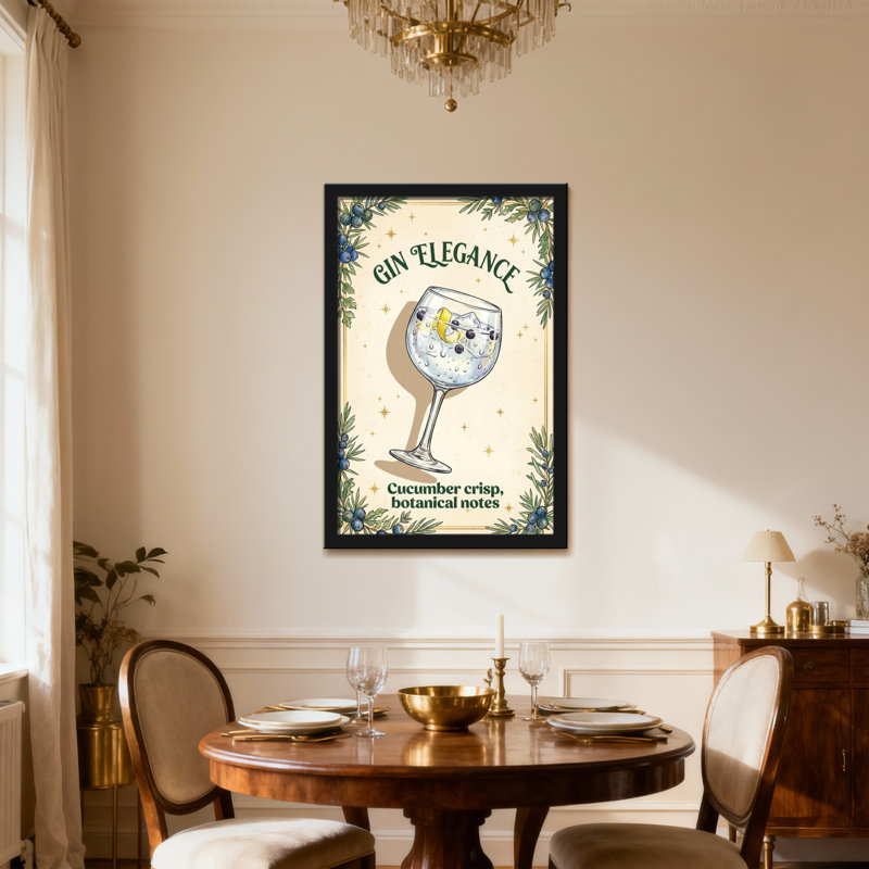 Nourriture et boissons Élégance gin concombre notes botaniques croquantes, Toile tendue, Ne s’applique pas, H 24 po x l 16 po