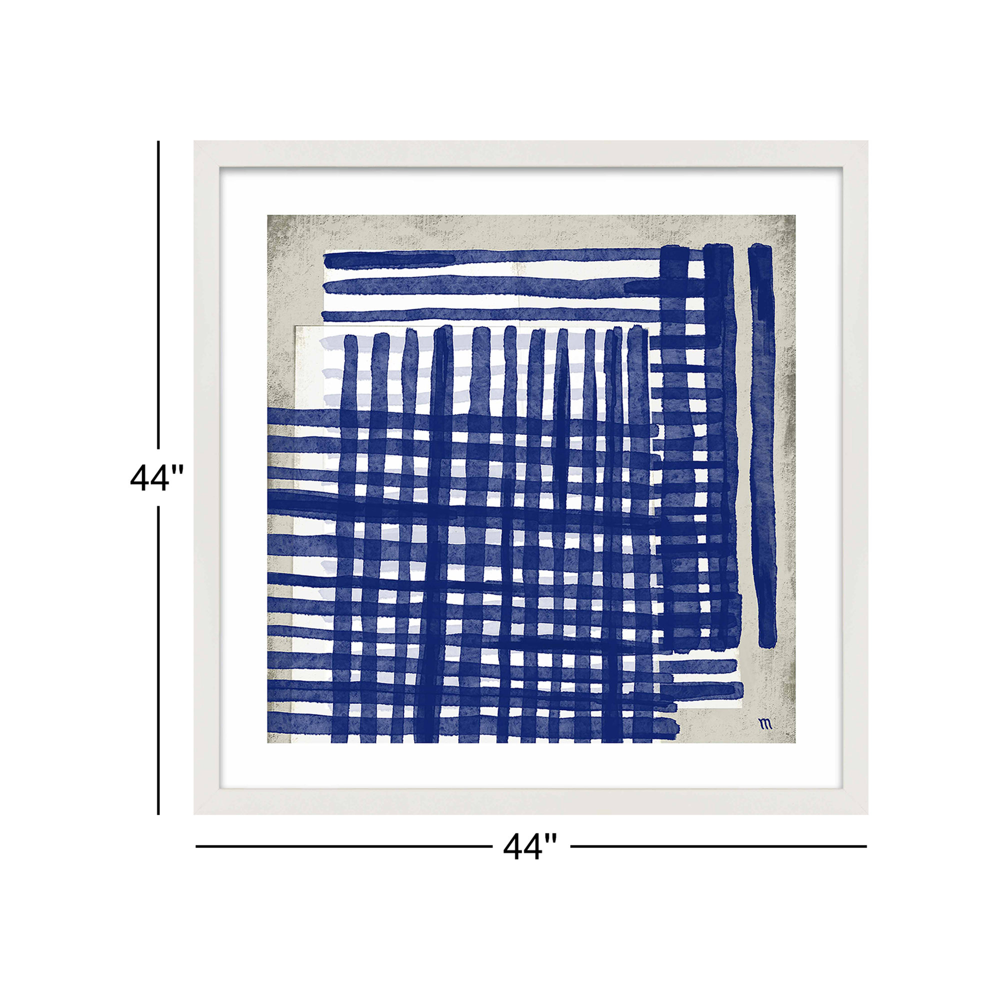 Weaving by Marco Marella For Studio M, White Framed, 44" H x 44" W x 1.25" D