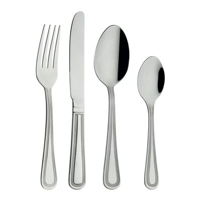 Grunwerg Cutlery Bead Pattern 24 Piece 18/10 Stainless Steel Cutlery Set Service for 6
