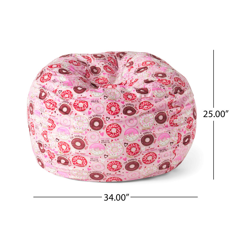 Fauteuil à billes arrondi 3 pieds Puff-Puff, Velours rose