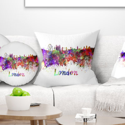 London Skyline - Cityscape Printed Pillow