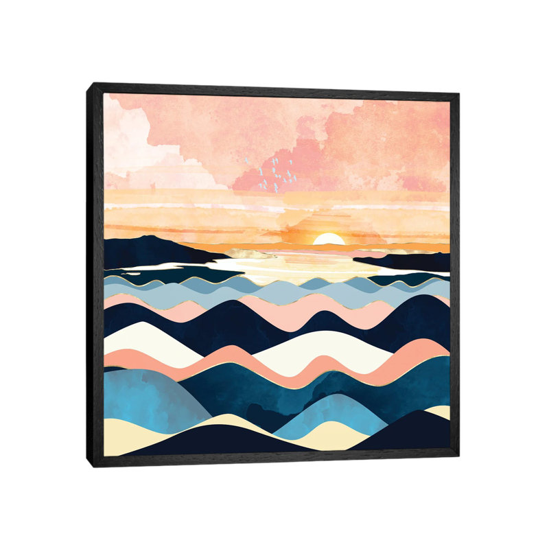 Autumn Ocean - Print on Canvas, 93.98 cm H x 93.98 cm W, Black Framed