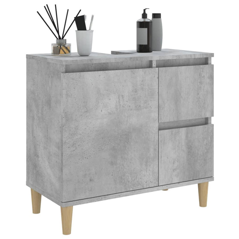 Lakra Bathroom Cabinet 65 x 33 x 60 cm Engineered Wood, Concrete Grey
