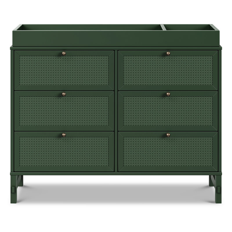Forest Green Painted 6-Drawer Nursery Dresser