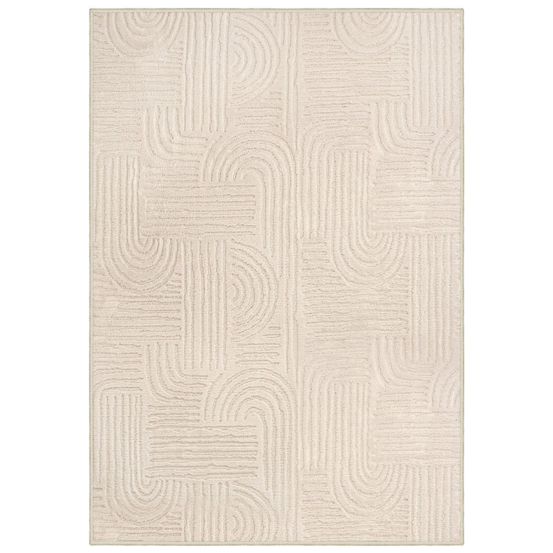 Geometric Area Rug, Beige, Rectangle 160 x 230 cm