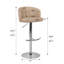 Chaise de bar en polyuréthane avec dossier semi-circulaire et hauteur réglable. Convient aux restaurants, salons et cafés. Ensemble de 2-231006777