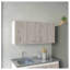 Armoire murale Toran, deux tablettes, double porte, finition blanche / gris clair