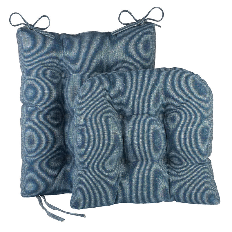 Ensemble de coussins de chaise berçante antidérapant, Polyester bleu flammé
