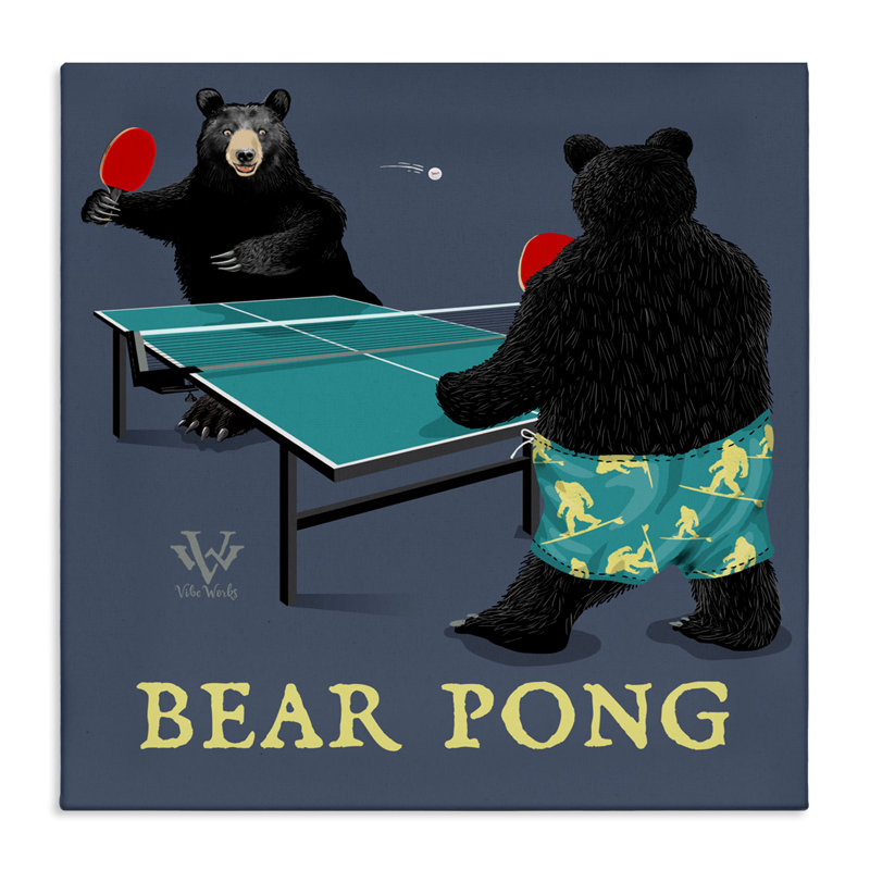 «Bear Pong Animal Humor», conception par Jim Baldwin, H 24 po x l 24 po