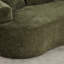 Fauteuil incurvé Olive, petit modèle en chenille avec 3 coussins, mousse à mémoire de forme, aucun assemblage requis, sans animaux, poids maximal supporté : 136 kg, assise profonde idéale pour les petits espaces, assemblage nécessaire, matériau confortable en mousse pour un confort optimal.
