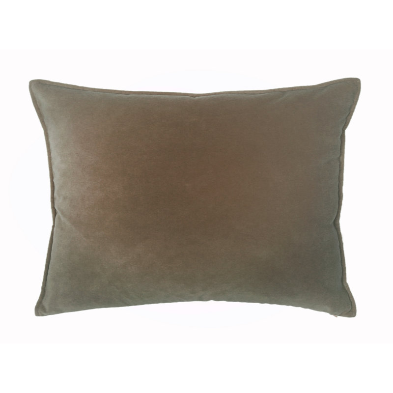 Franklin Washable Velvet Square Pillow Cover & Insert , Mushroom, 16"H x 30"W