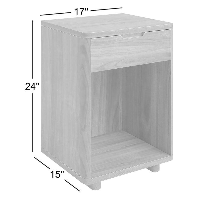 1 - Drawer Nightstand, Walnut