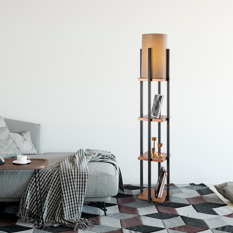 Lampe trépied 66,81 po Cawe, Brun, Bronze