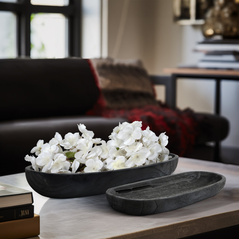 Assiettes en bois décoratives côtières, Noir, noir, noir, noir