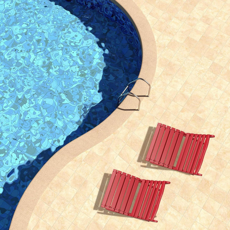 Chaise Adirondack pliante en plastique Smilja, Rouge