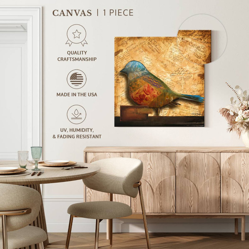 Brampt Bird Of Collage I, 39" H x 39" W