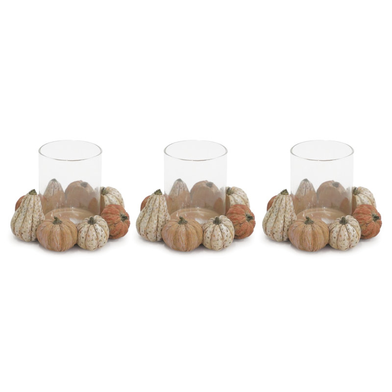 Bougeoirs en verre Harvest (lot de 3), 4.4