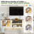 90" Farmhouse TV Stand With LED Light, Glass Cabinet & Open Shelves, Fits Tvs Up To 100"-2021562529-2021562530