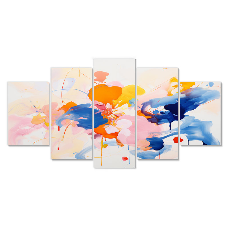 Beyond The Veil Expressionism - Abstract Wall Art Set 5 Piece, H 32 po x l 60 po
