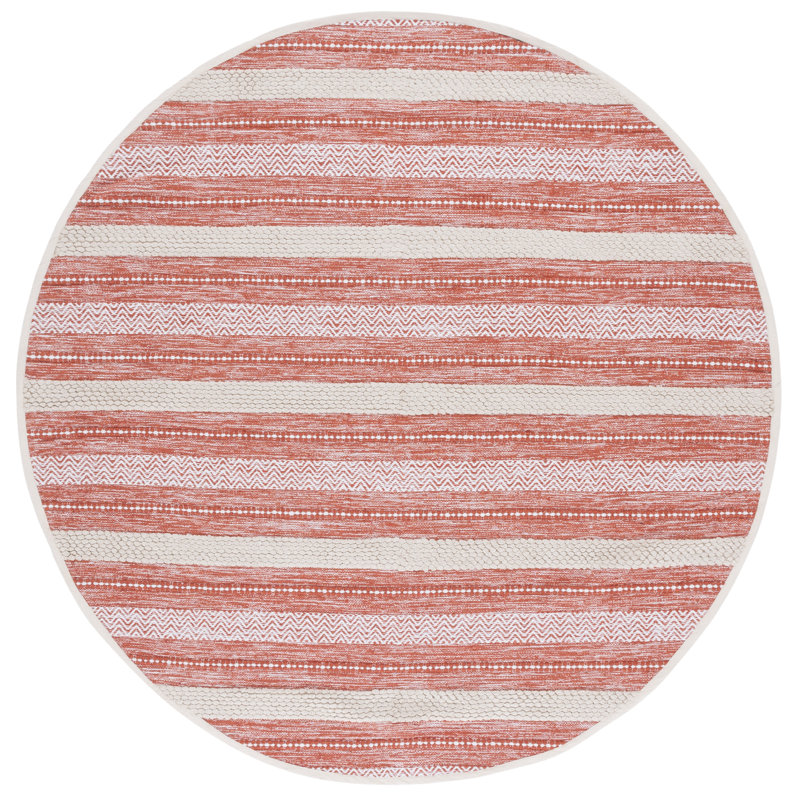 Tapis orange / ivoire Fransien 976, Rond 6 pi