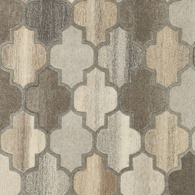 Breccan Hand Tufted Wool Geometric Indoor Rug