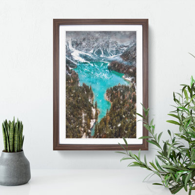 Mountain in Braies Italy - Framed Print