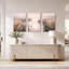 «Misty Lake with Pampas Grass and Distant Hills», ensemble de 3 toiles murales-131253505