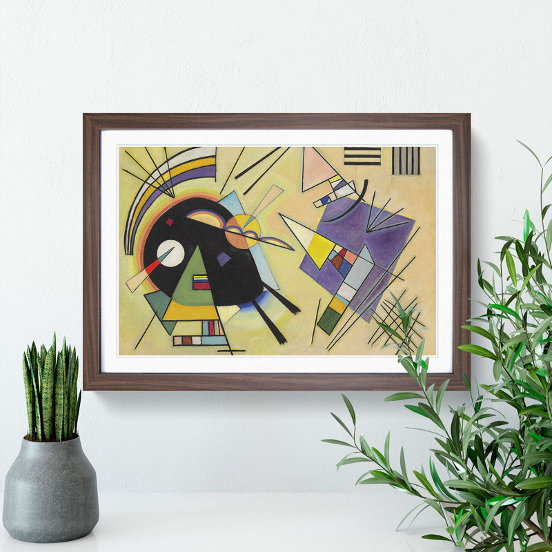 Black and Violet by Wassily Kandinsky - Picture Frame Painting, 27cm H x 36cm W x 2cm D, Walnut Framed